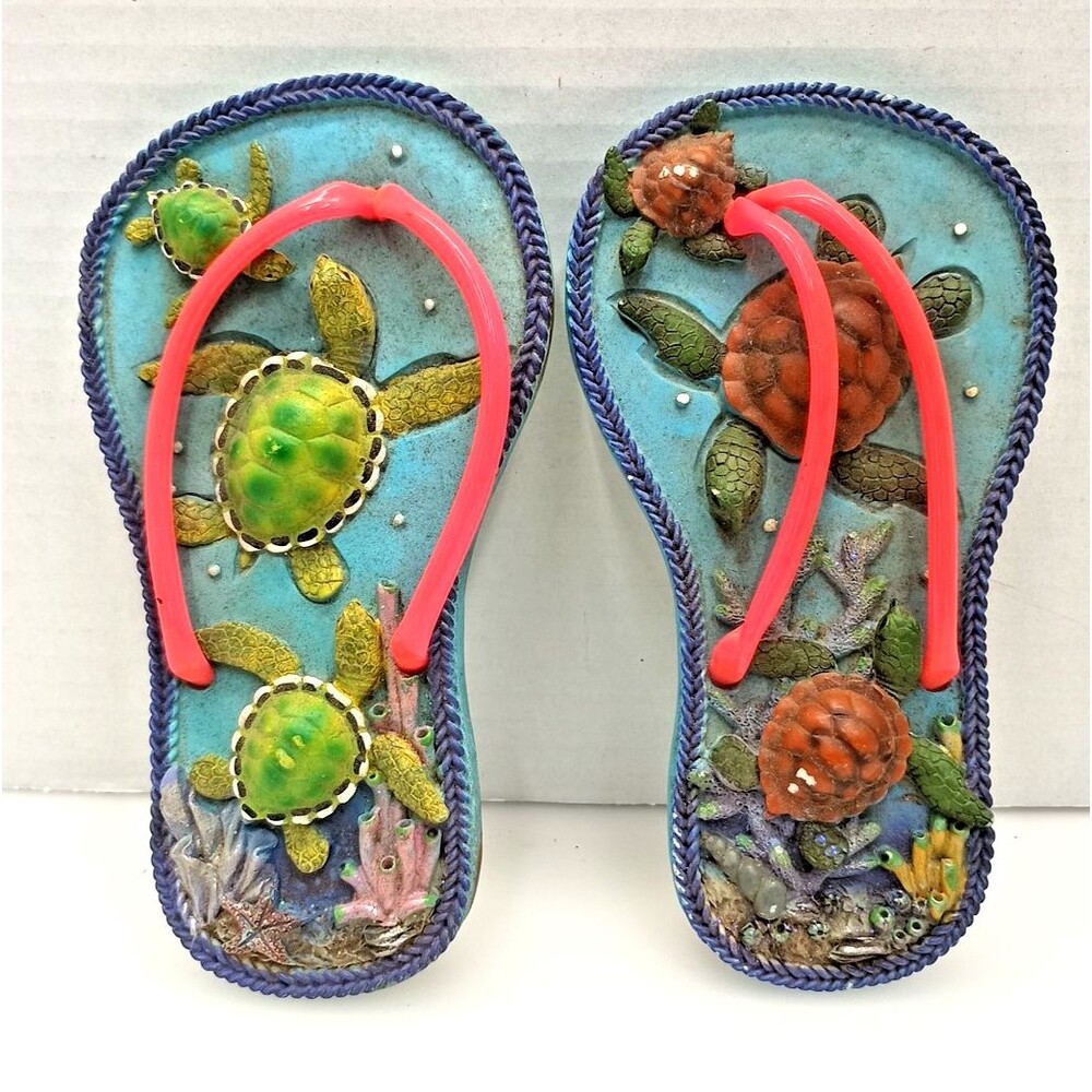 Tradewind Bay Turtle And Coral  Themed Polystone Plaques 6 x 4 in Approximately